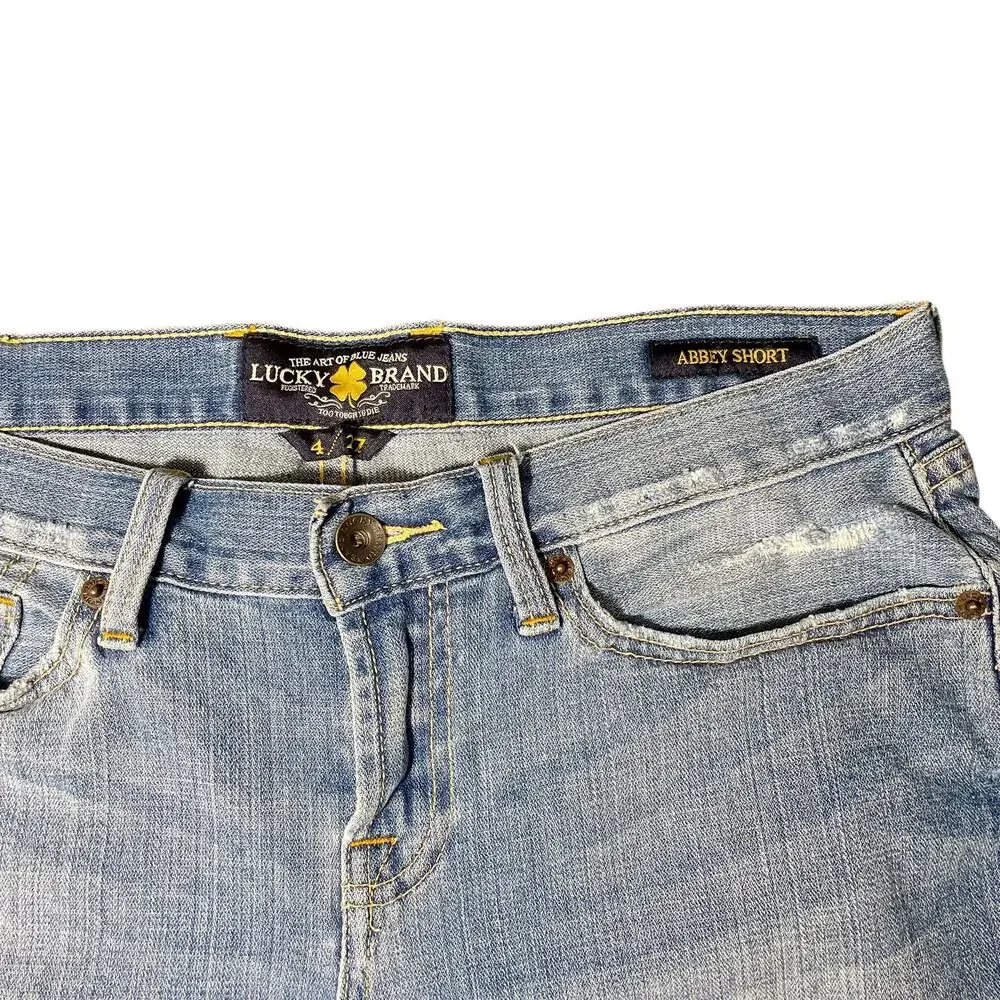Lucky Brand Light Wash Jean Denim Cutoff Abbey Shorts Sz 4 / 27 - Picture 10 of 10